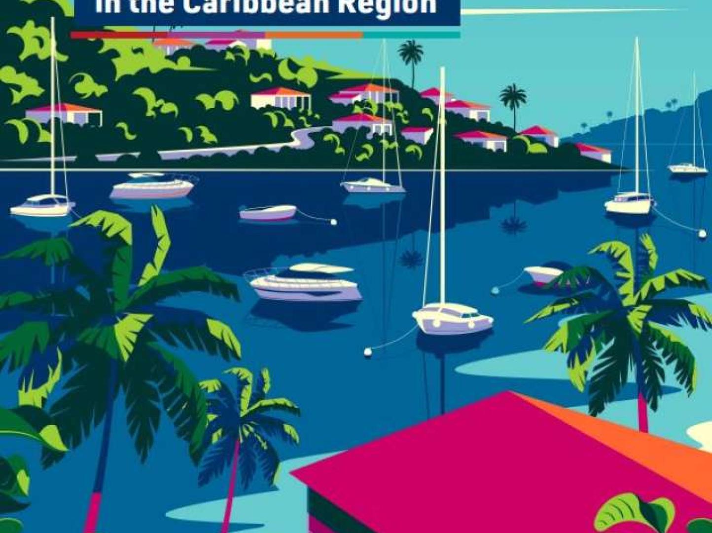 Report cover:  multicolored scene of yachts in habour