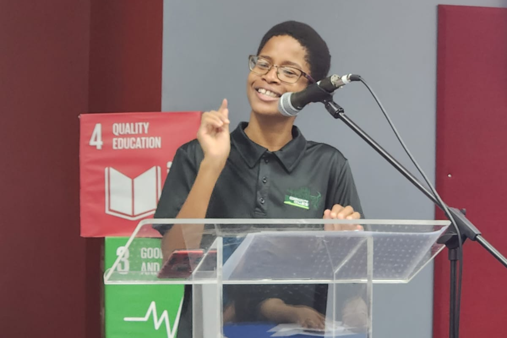Shyne Savory was among the group of young persons who proposed the SDG debate topic