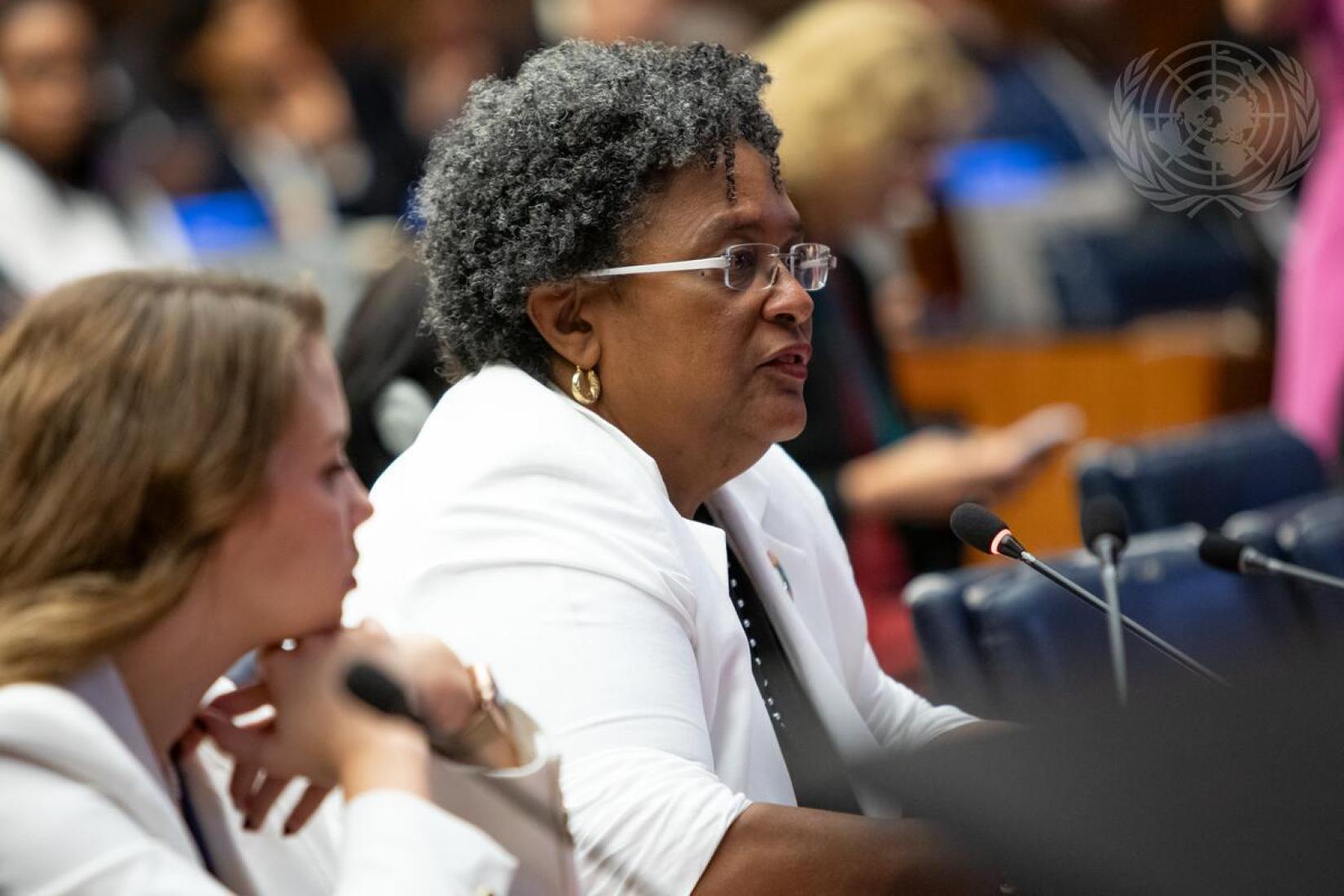 Mia mottley at the High-level Meeting on Antimicrobial Resistance (AMR) during the High-level week of the 79th Session of the UN General Assembly