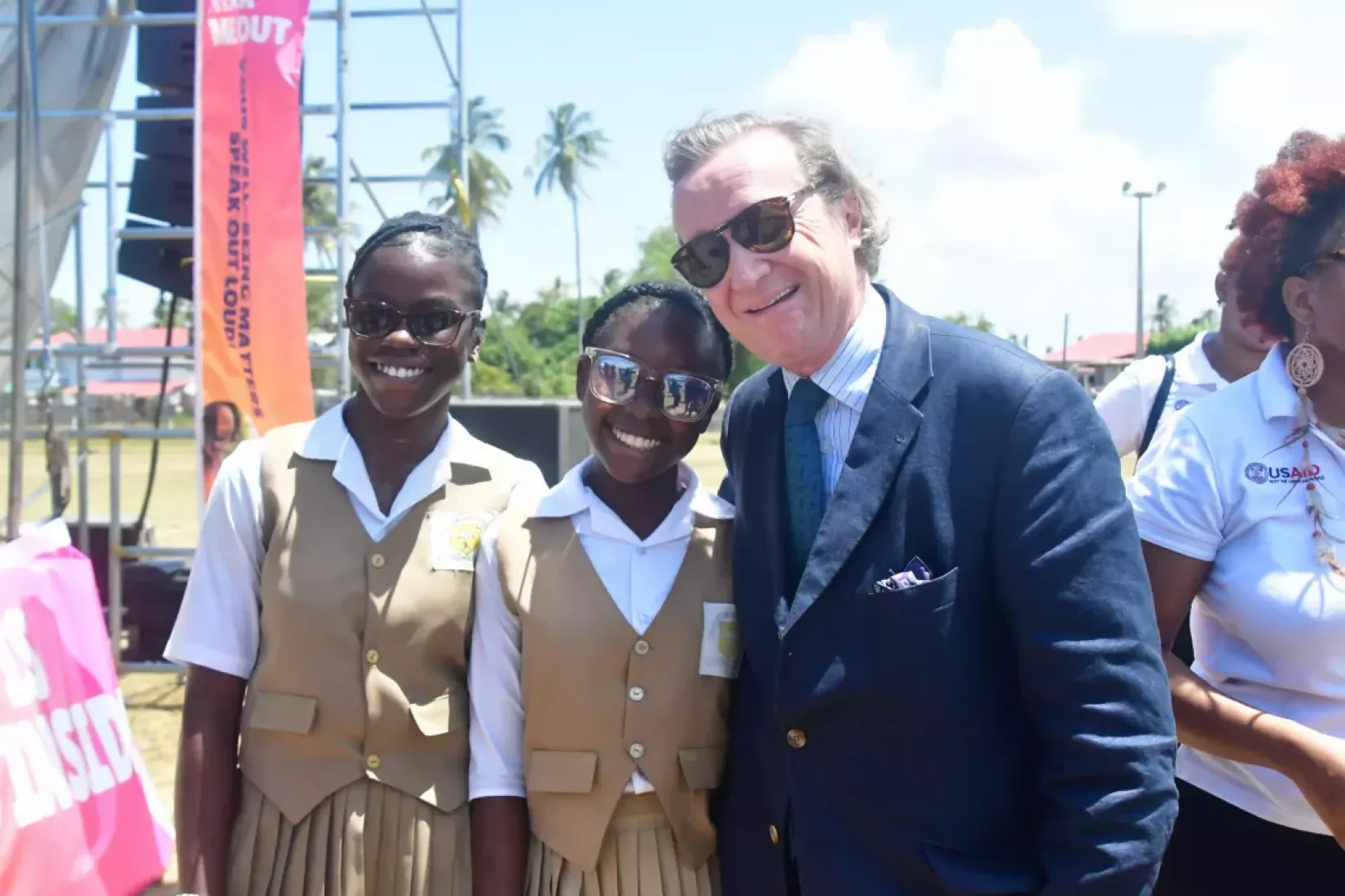 UNICEF Representative Nicolas Pron engages the children who attended the Hear Me Out campaign launch