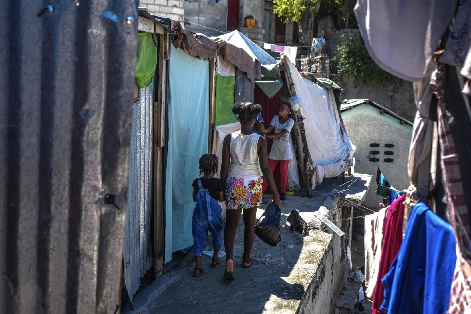 Displaced people in makeshift sites in Haiti