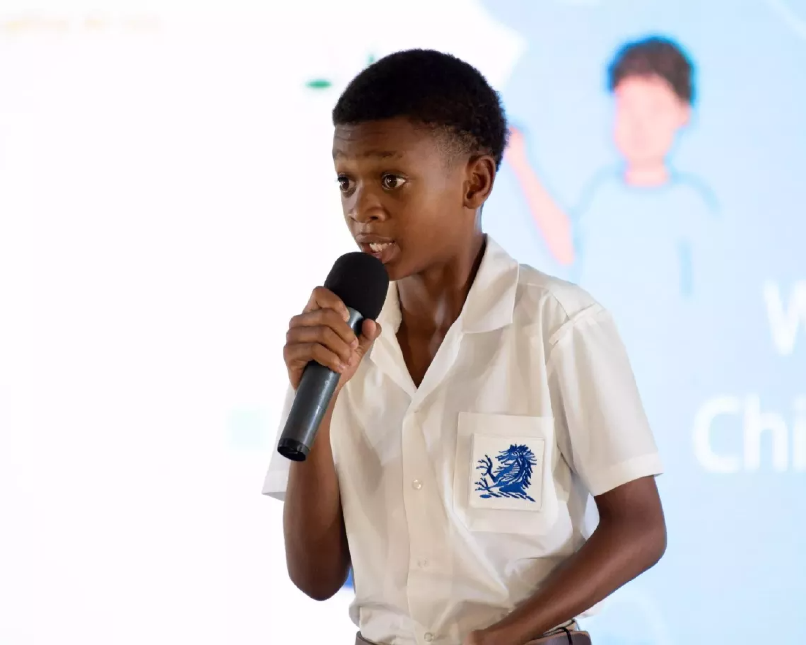 Kadarius Alleyne performing "Boys can fly" for World Children's Day celebrations in Barbados with UNICEF