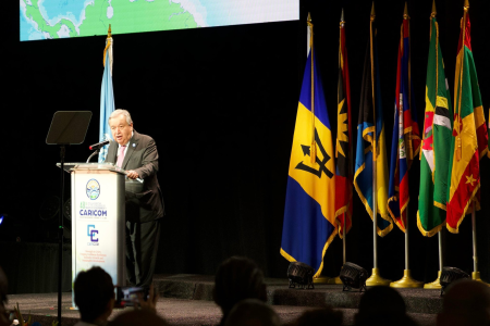 Secretary-General António Guterres addresses the opening ceremony of the 48th Regular Meeting of the Conference of the Heads of Government of the Caribbean Community (CARICOM).