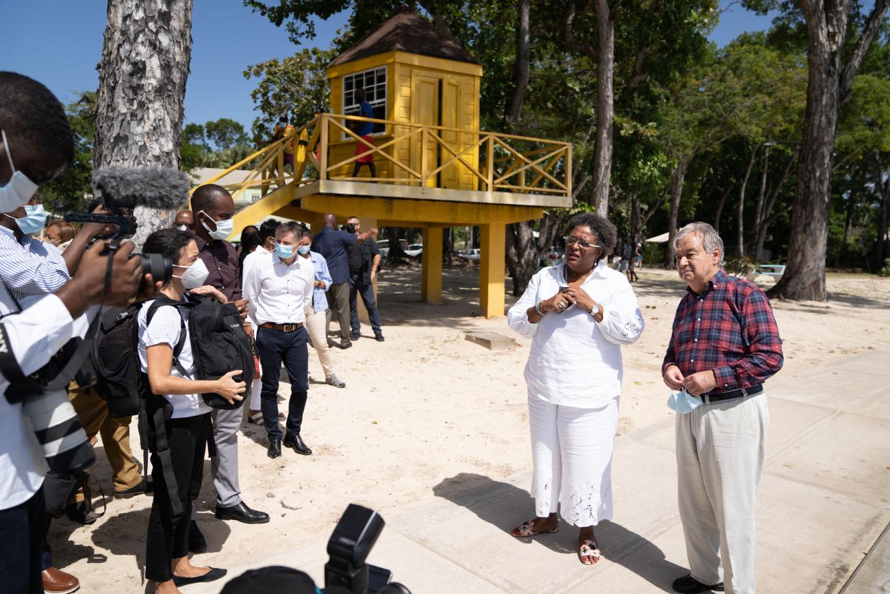 Secretary-General tours Barbados climate-change affected areas