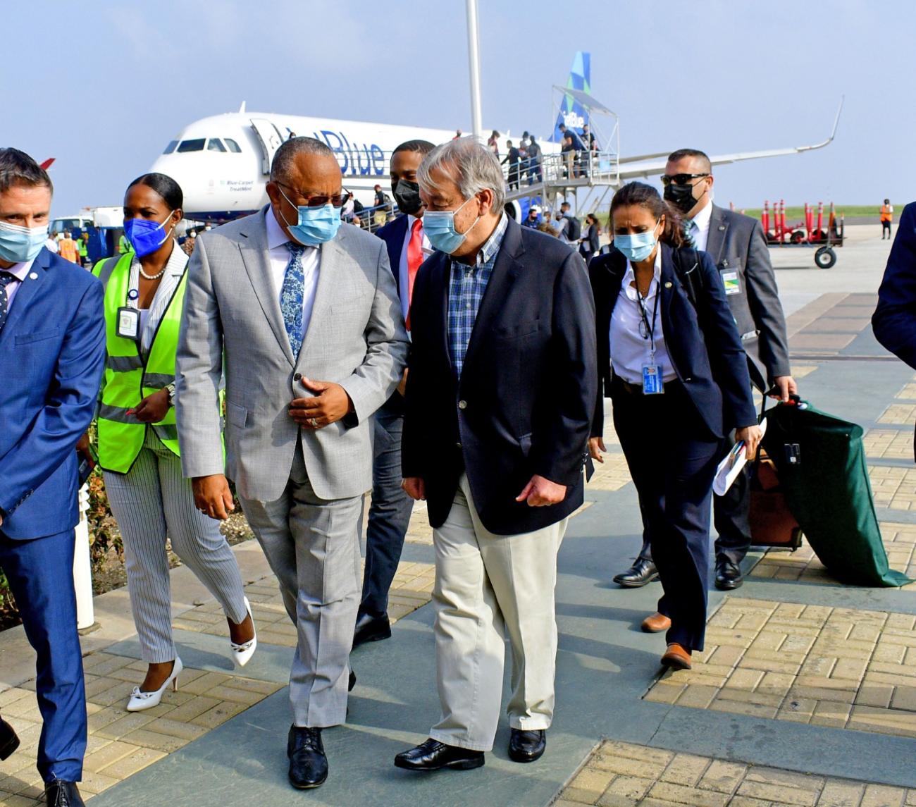 Secretary-General arrives in Barbados