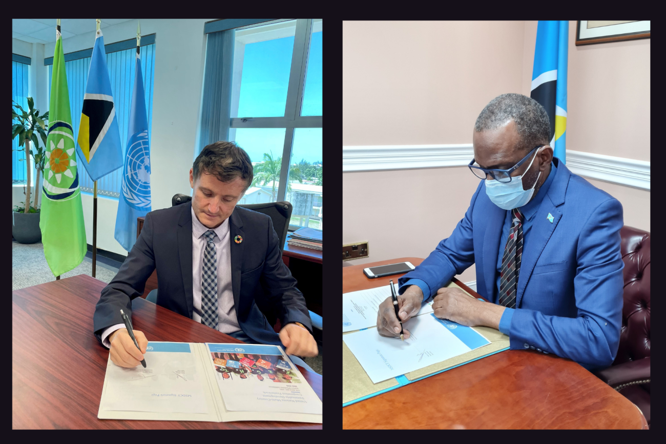 Signing ceremony in Saint Lucia.