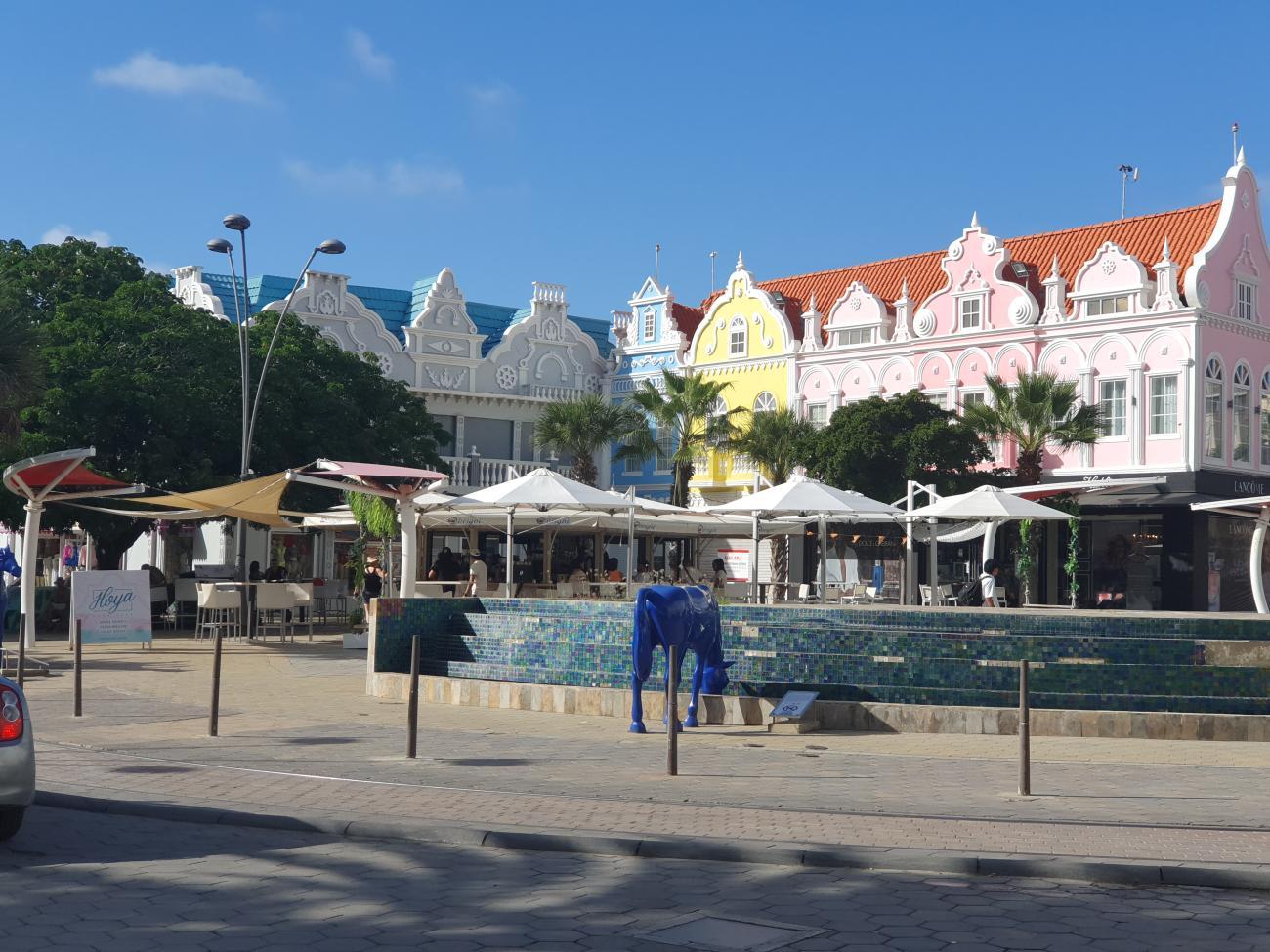Traditional architecture in downtown Oranjestad, the capital of Aruba.