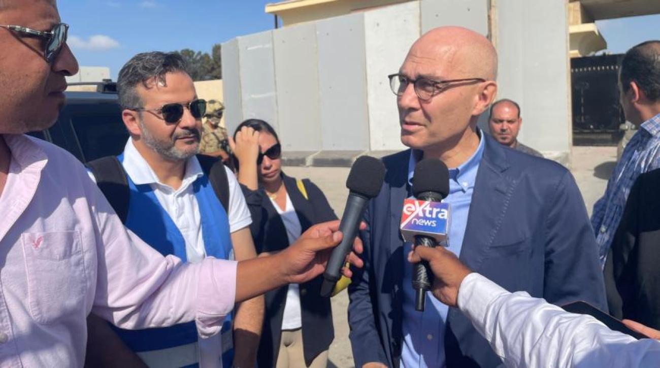 The United Nations High Commissioner for Human Rights, Volker Türk, at the Rafah crossing, Egypt, November 2023.