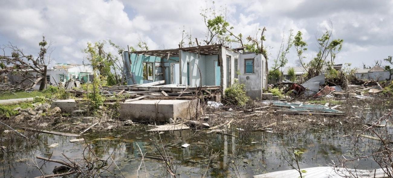 A scene of devastation in the wake of Hurricane Irma, which struck Antigua and Barbuda in the Caribbean region in 2017.