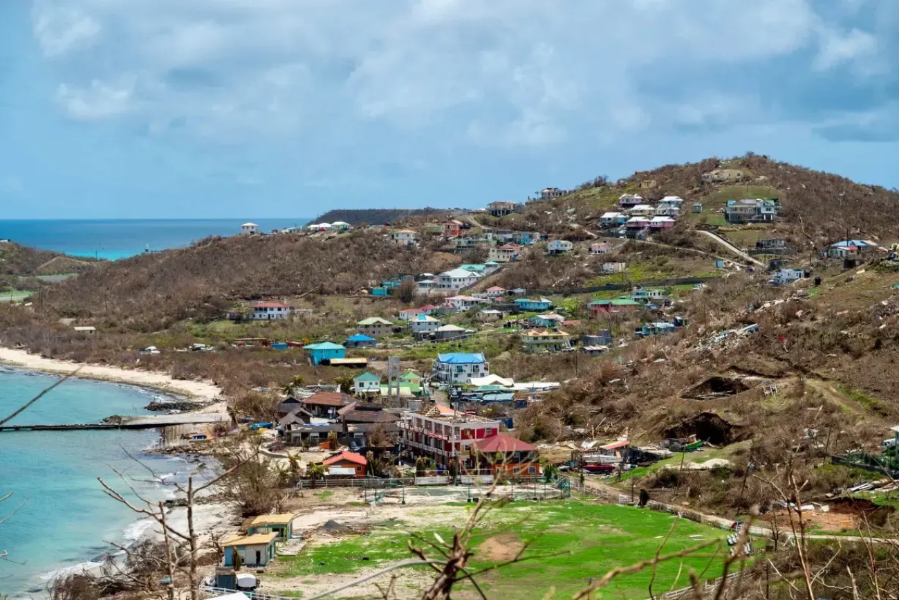 Area on Union Island after the passing of Hurricane Beryl. 