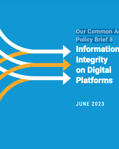 Information Integrity on Digital Platforms – Our Common Agenda Policy Brief 8
