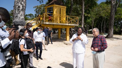 Secretary-General tours Barbados climate-change affected areas