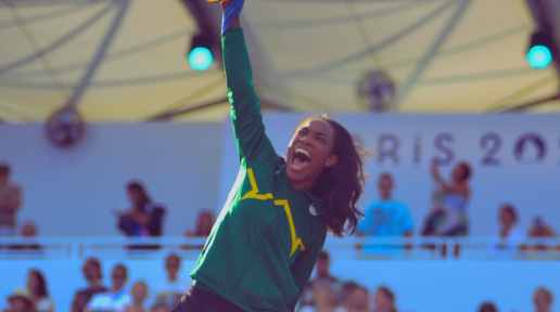 Thea Lafond-Gadson wins Dominica's first Gold Olympic Medal at the 2024 Paris Olympics, August 2024.