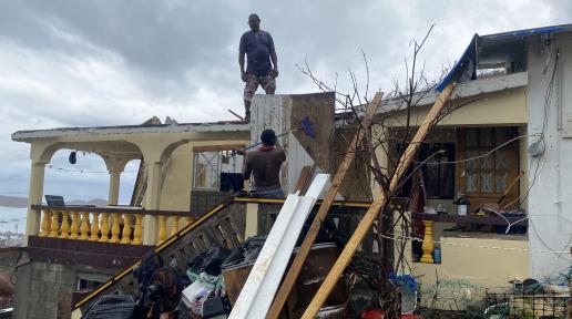 A glimpse of devastation caused by Hurricane Beryl in July of 2024 in Petite Martinque, Grenada.