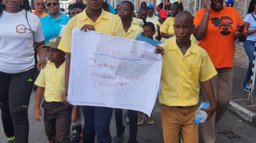 Students march for disability inclusion in Saint Lucia.