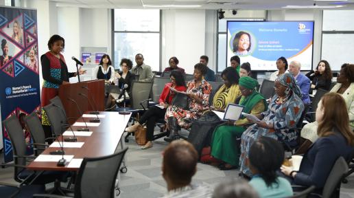 Isiuwa Iyahen, Head of Office a.i., UN Women Multi-Coutry Office - Caribbean, chairs the event