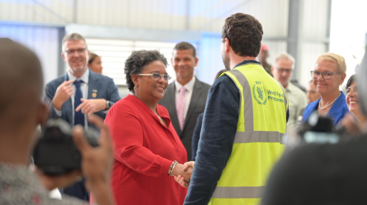 Prime Minister of Barbados, Mia Amor Mottley, attends the inauguration Caribbean Regional Logistics hub and Centre of Excellence in Barbados.