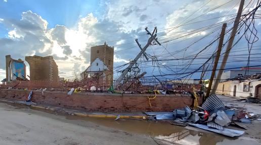 The historic St. John’s Anglican Parish Church, a two-century-old heritage site in Black River, was left in ruins.